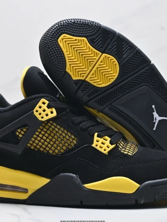 Jordan 4 Retro ‘Yelow Thunder ‘ Men’s Sneakers - Picture 3 of 5